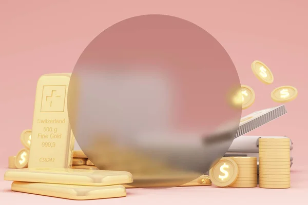 Big Percent Symbol Gold Bar Digital Money Concept Financial Stability — Stock Photo, Image