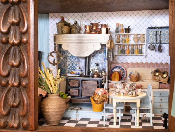 children's room, dollhouse, decoration, furniture, green color, kitchenette, doll bathroom, toys