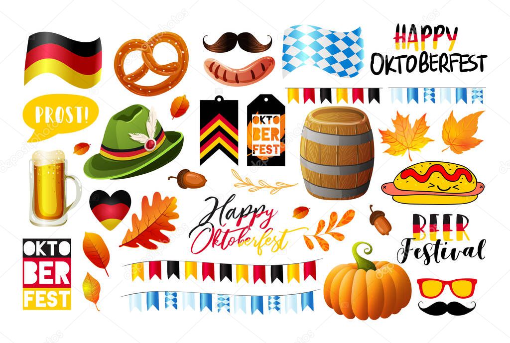 Oktoberfest Beer Festival, Set of Oktoberfest vector design elements. Vector EPS10