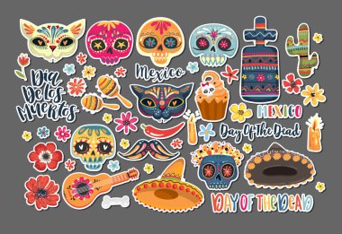 Ölüler Günü için bir takım elementler. Dia de los Muertos çeviri - Ölüler Günü