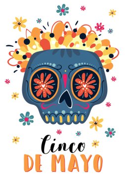 Cinco de Mayo, Meksika 'da tatil. Poster tasarımı, afiş, broşür, tebrik kartı ve diğer şeyler için mükemmel. Vektör EPS 10