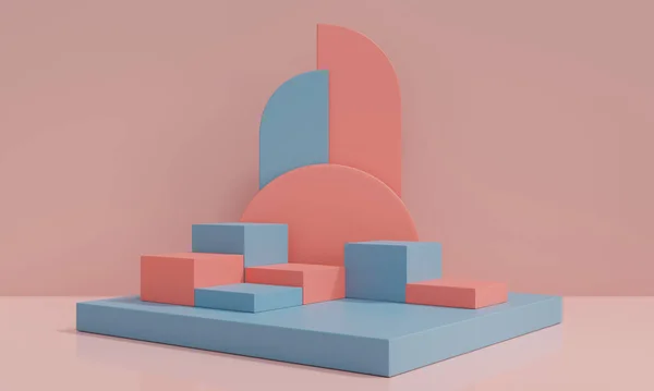 Render Minimale Scene Met Podium Abstracte Achtergrond Pastel Kleuren Met — Stockfoto