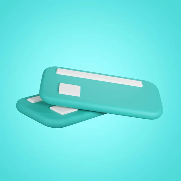 3Dレンダリングクレジットカードのアイコンは クレジットカード 3Dオンライン決済クレジットカードまたはデビットカードの概念 送金だ 金融取引だ オンライン決済クレジットカード決済 — ストック写真