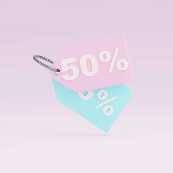 Rendern Verkaufs Tag Auf Pastell Background Discount Verkauf Promotion Den — Stockfoto