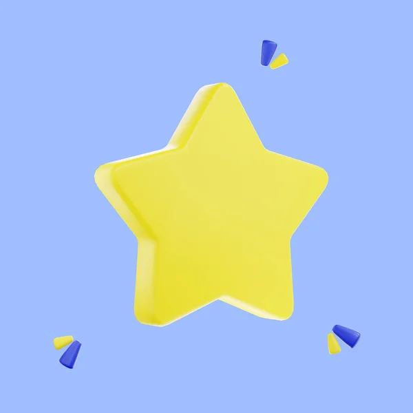 Renderizar Emoji Brilho Estrela Ouro Estrela Elemento Mágico Bonito Objeto — Fotografia de Stock