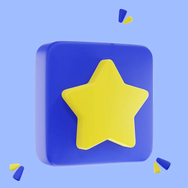 Renderizar Emoji Brilho Estrela Ouro Estrela Elemento Mágico Bonito Objeto — Fotografia de Stock