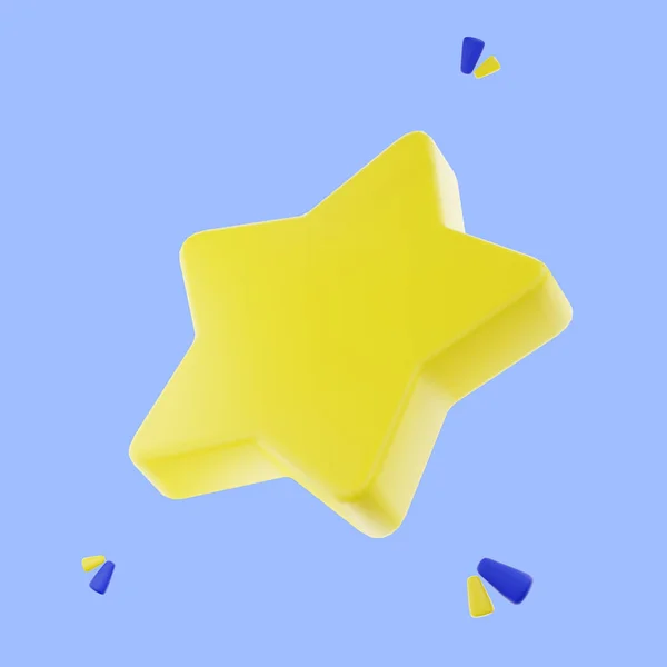 3D render gold star sparkle emoji. star Magic element. Cute shiny star object. mark speech bubble icon. symbol concept, Minimal design.