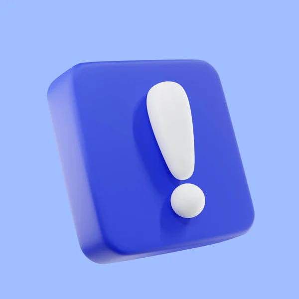 3d exclamation icon sign or attention caution mark. exclamation mark symbol. warning problem error update message button design concept. element symbol isolated
