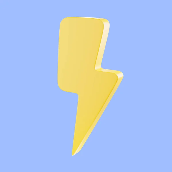 3D render thunderbolt icon, flash lightning, danger, and power. 3d spark powerful charge icon. 3d yellow sale banner.
