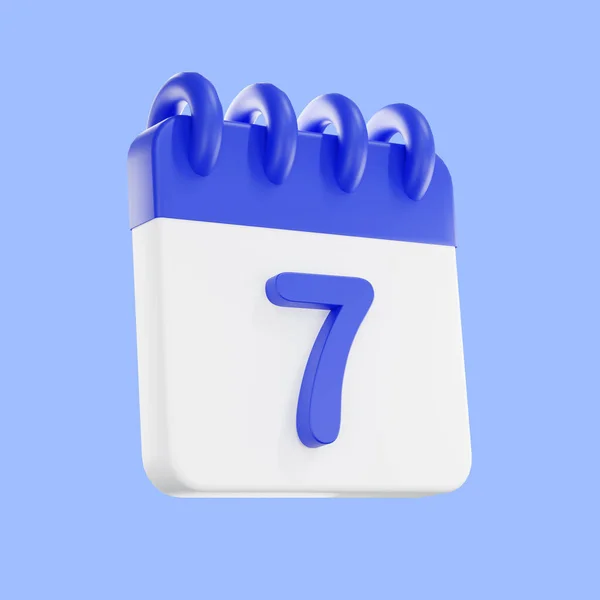 렌더링 아이콘의 파란색 흰색으로 매일의 아이콘에 번호가 있습니다 시키는 — 스톡 사진