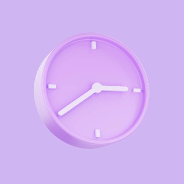 3D renkte pastel renkte alarm saati, 3D saat simgesi, izole edilmiş simge, uyarı.