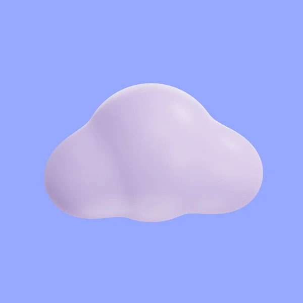 purple 3d clouds isolated,  cartoon fluffy clouds icon, Render soft round cartoon fluffy cloud icon