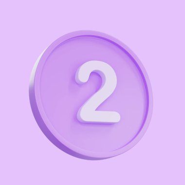 Sosyal medya anımsatıcıları için 2 numaralı simgeyle birlikte 3B render bildirim düğmeleri. Yeni ileti, sosyal ağ, medya ve mobil uygulamalar için abone kavramı.