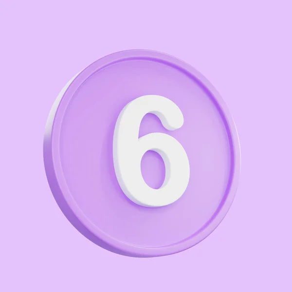Render Notice Buttons Number Icon Isolated Social Media Reminders New — Stock Photo, Image