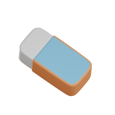 Eğitim 3D resim, Mavi ve turuncu dizaynlı Silgi.