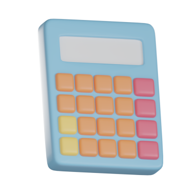 Eğitim 3D simge illüstrasyonu, düğmeli renkli oyuncak hesap makinesi.