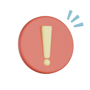 Boş durumlar 3d simge uyarı simgesi ünlem işareti uyarı işareti yuvarlak kırmızı daire sarı simge tasarımı