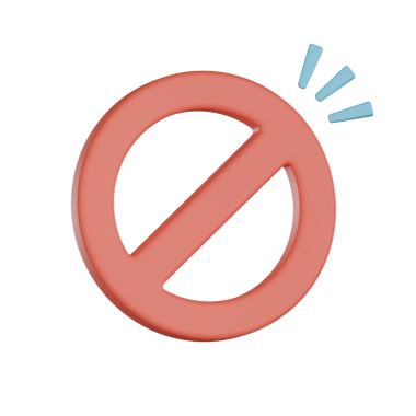 Boş eyaletler 3d simge yasaklama sembolü uyarı işareti