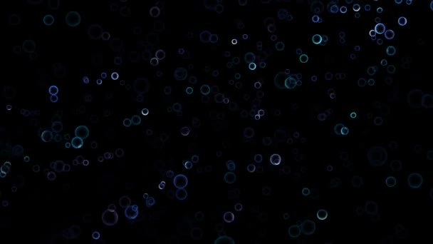 Burbujas Abstractas Brillan Tono Púrpura Claro Azul Oscuro Sobre Fondo — Vídeo de stock