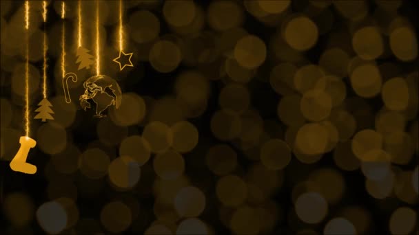 Χριστούγεννα Θέμα Πολυτέλεια Χρυσό Τόνο Έχει Ψηφιακό Κόσμο Κάλτσα Αστέρια — Αρχείο Βίντεο