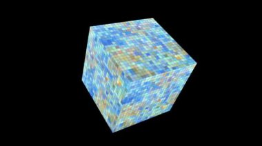 Küp ve bin küçük dikdörtgen renkli pastel renk soğuk ton doku arkaplanı