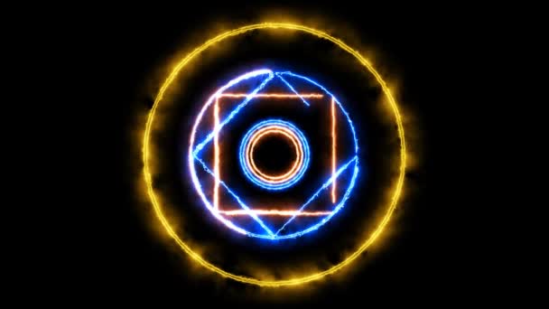 魔法の円強力なトパーズの色のエネルギーとダブル天国6つ星回転 — ストック動画