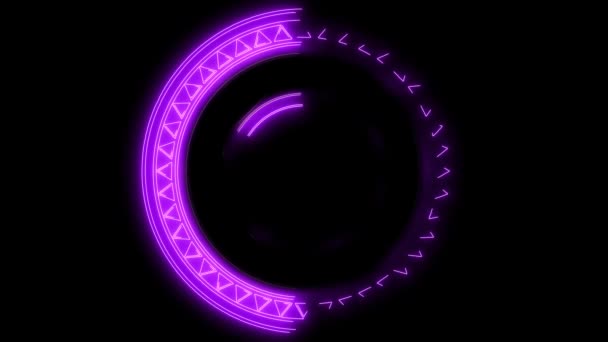 Magische Violette Cirkel Krachtige Energie Meerlagig Paars Lichtelement — Stockvideo