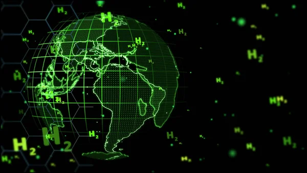 Global Digital Och Hexagon Och Sydostasien Med Bubblor Grön Text Stockbild