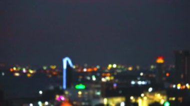 Blur colorful night light from restuarant and hotel and street lights of the pattaya city
