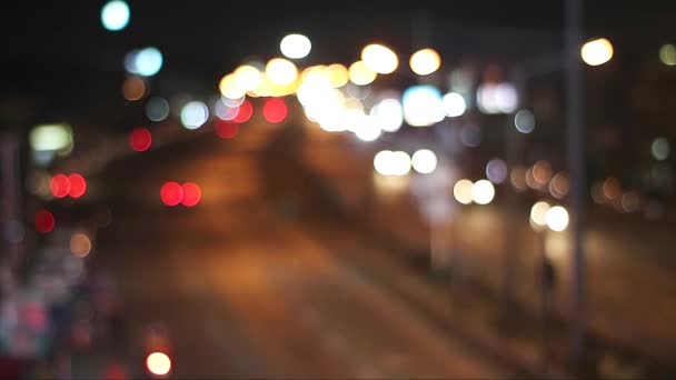Blur Night Colorful Light Traffic Vehicle Main Road Drive Entry — Vídeo de Stock