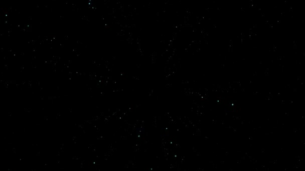 Million Pacticle Element Star Burst Light Blue Tone Black Screen — Stock video