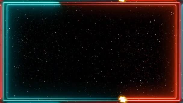 Single Laser Border Red Blue Glow Energy Light Particles Ball — Vídeos de Stock