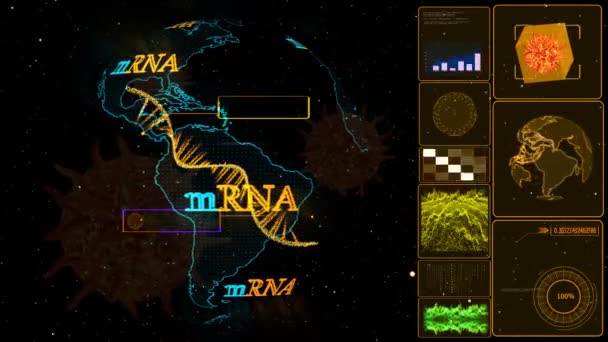 Mrna Model Cure Simulation Computer Digital Global Monitor Graph Research — стоковое видео