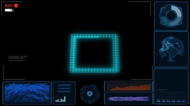 Quantum computer futuristic intellegent powerful chip with power atom in core