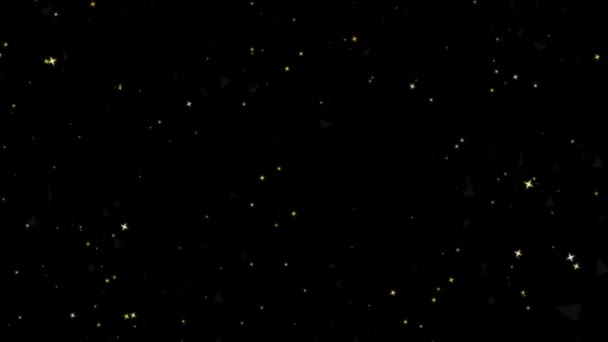 Million Gold Star Dark Triangel Flying Faded Black Screen Background — 비디오
