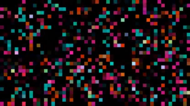 Mosaic Large Animation Red Blue Pink Color Random Faded Black — Video Stock