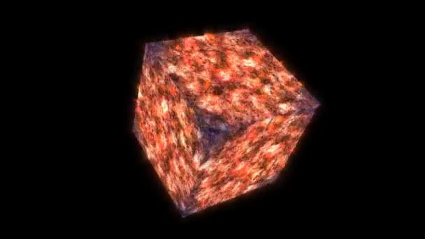 Cubo Abstracto Resplandor Lava Lujo Oro Superficie Línea Oscura — Vídeo de stock