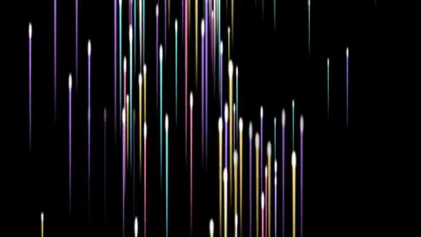 榆树黄色的红色蓝紫色的光快速发射到顶部的黑色屏幕概念强大的无穷无尽 — 图库视频影像