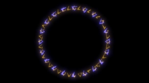 Magie Šestihvězdný Kruh Záře Modrá Žlutá Laser — Stock video
