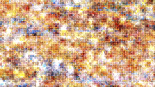 数以千计的小马赛克彩色彩绘暖色调 烟熏效果质感背景 — 图库照片