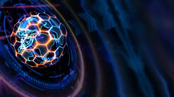 Kvantdator Futuristisk Teknik Med Digital Hexagon Och Röd Blå Laser — Stockvideo