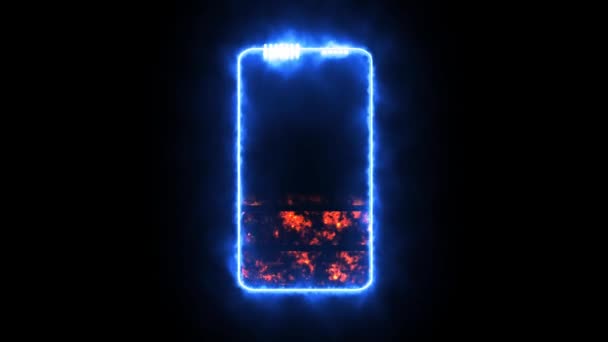 Solid State Batterij Rood Krachtig Blauw Vermogen — Stockvideo