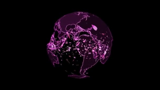 Världskarta Miljoner Rosa Sakura Blad1 — Stockvideo