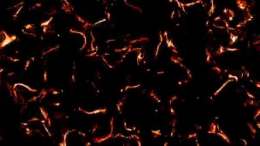 Soyut kırmızı sıvı su hızla siyah ekranın kaba zeminine düşer.