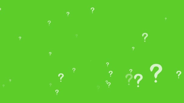 Otázka Mark Střední Velikost Efekt Sto Částic Prvek Pozadí Zelené — Stock video