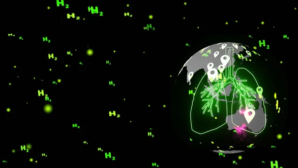 Πνεύμονας Πράσινο Ψηφιακό Animation Και Αιμοφόρο Αγγείο Ροζ Ροή Ενέργειας — Φωτογραφία Αρχείου
