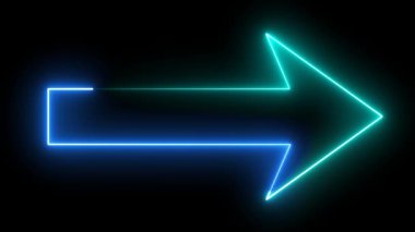 ok ışığı aqua ve mavi renkli lazer hareket sembolü siyah ekranda