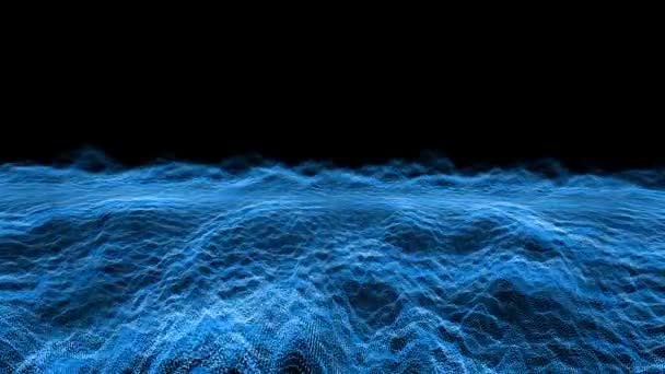 Futurista Abstrato Digital Azul Aqua Elemento Bolas Onda Oscilação Forma — Vídeo de Stock