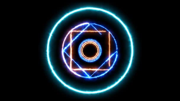 Magische Cirkel Krachtige Saffier Kleur Energie Met Dubbele Hemel Zes — Stockvideo