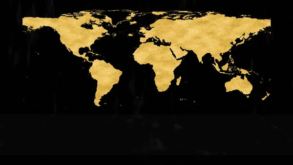 Globális Világ Térkép Luxus Arany Fekete Márvány Háttér Fekete Show — Stock Fotó